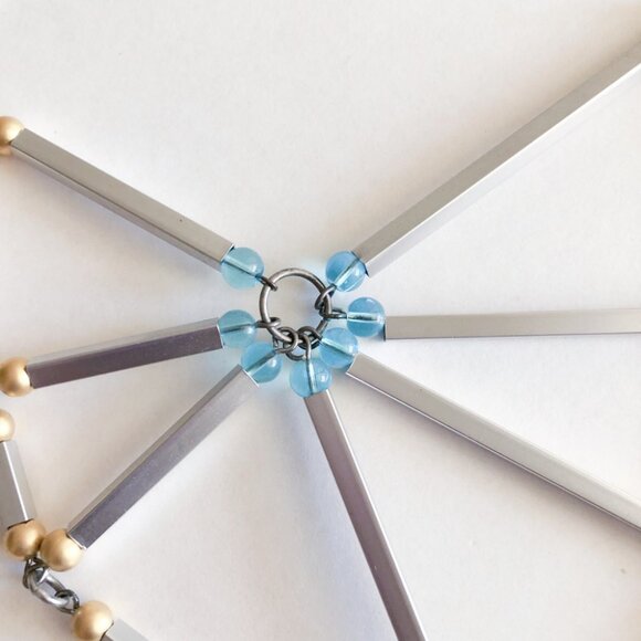 Retro Silver Abstract Web Necklace - Picture 3 of 6